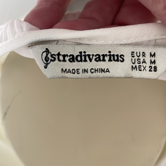 Stradivarius White Long Sleeve Layered Pleated Top - Picture 5 of 6